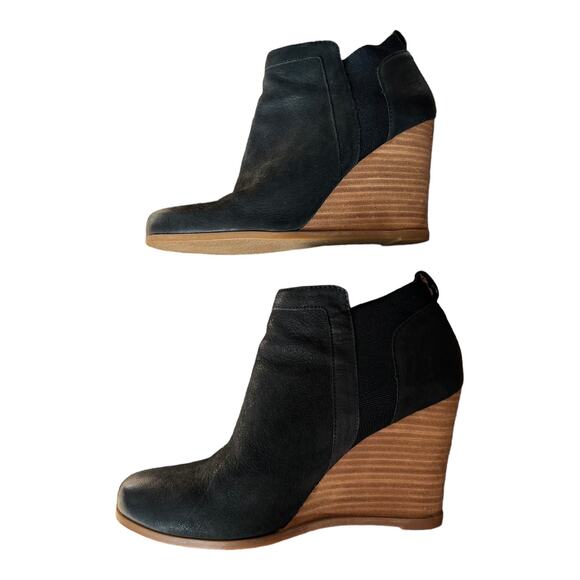 Crown Vintage Carly Chelsea black wedge boots size 10 - Picture 5 of 12